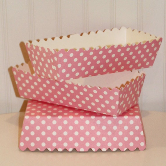 Paper Food Tray, 6 Pink Dot Food Trays, Hot Dog Tray, Frozen Birthday, Party Snack, Buffet Tray, Christmas Holiday Party Food Tray, Holiday Il_570xn