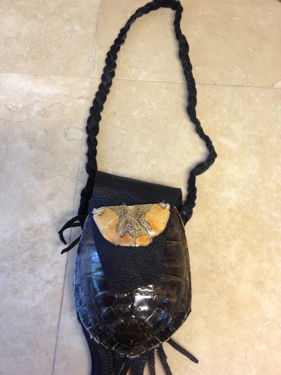 Turtle shell bag native american made neck by CherokeeSpirits