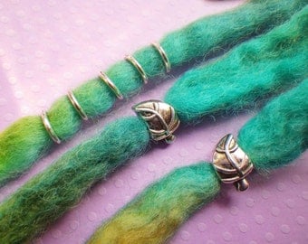Leaf dread bead set * FOR SMALL LOCS *