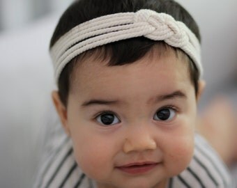 Sailor knot headband,baby nautical, cotton rope