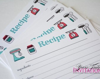 Kitchen Utensils Set of Recipe Cards