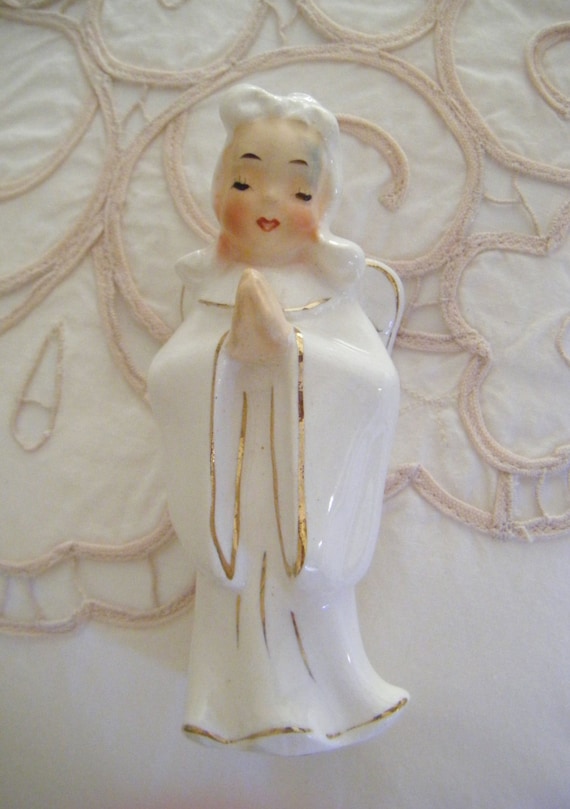Vintage White Angel Ceramic Figurine by onebag on Etsy