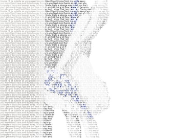 1st Anniversary Gift First Dance Lyrics First Dance Songs Wedding Vow Art Wedding Song Lyrics Paper Anniversary on Textured Paper 8.5x11