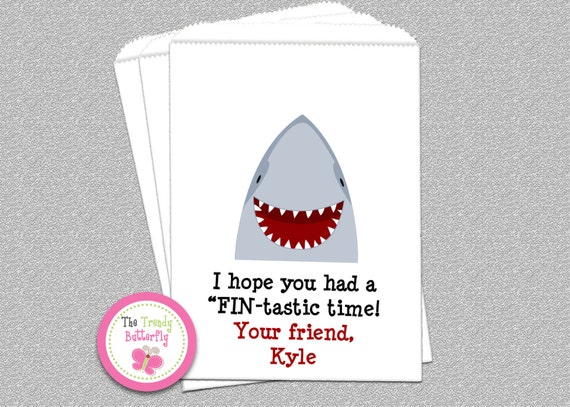 Shark Birthday Party, Candy Bags, Goody Bags, Party Favor Bag, Set of 24 Il_570xn