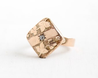 Antique 10k Rose Gold Victorian Ring Etched by MaejeanVintage