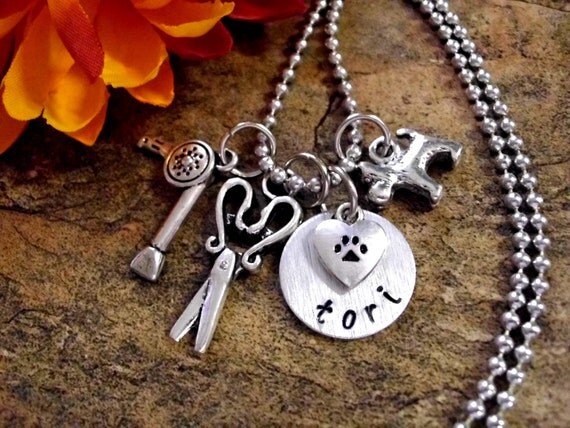 Pet Groomer Personalized Charm Necklace