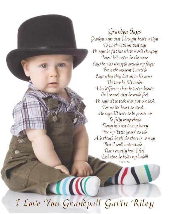 Items similar to Father's Day Gift "Grandpa Says" Poem ...