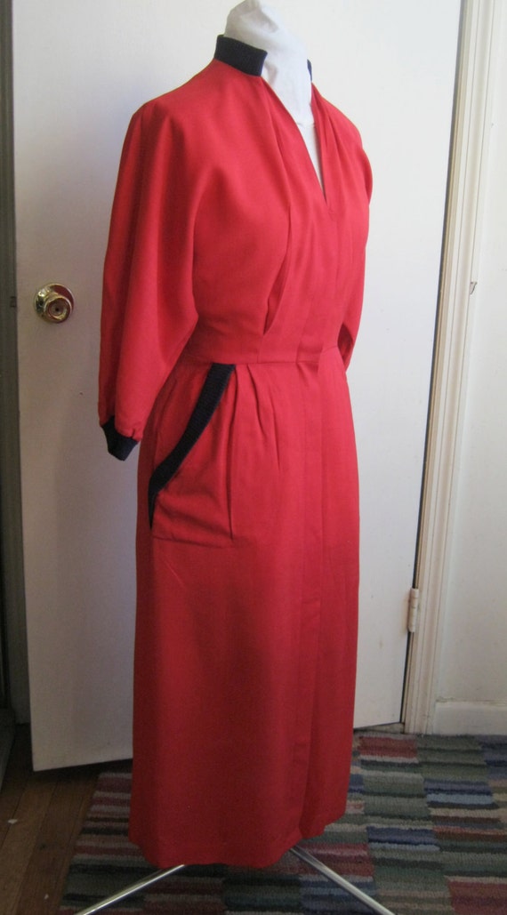 1940s 1950s pinup dress bad girl sporty lipstick red linen VLV