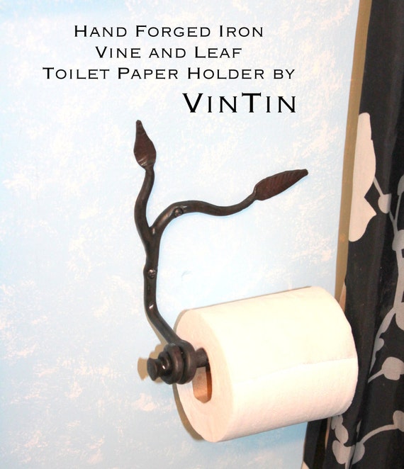 Hand Iron Vine and Leaf Toilet Paper Holder by VinTin