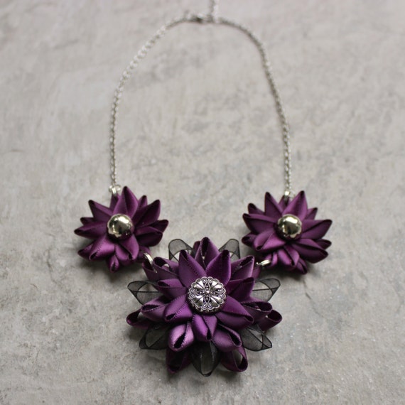 Deep Purple Necklace Dark Purple Necklace by PetalPerceptions