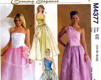 McCall's Evening Elegance M4377 Misses' Dresses Sewing Pattern - Uncut - Size 14, 16, 18, 20
