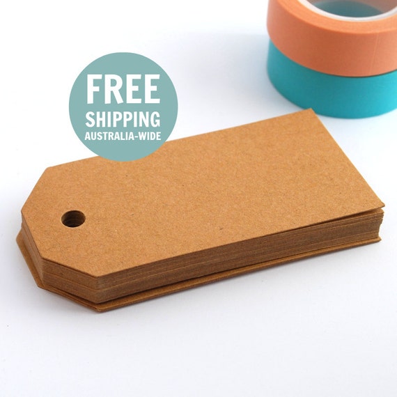 Tags 25 Basic Medium - Brown Kraft - Blank Gift Tags Il_570xn