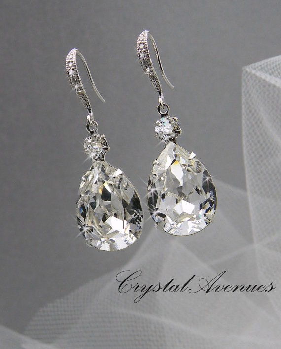 Crystal Bridal earrings Wedding jewelry by CrystalAvenues  