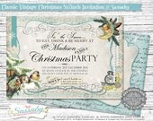 Classic Vintage Christmas Invitation - INSTANT DOWNLOAD - Editable & Printable Decorations by Sassaby Il_170x135