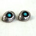 Turquoise Clip Earrings Vintage Native American Sterling Silver Shadow Box Clips Vintage Southwestern Jewelry