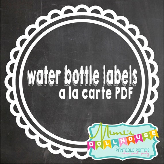 A la Carte Water Bottle Labels from any Mimi's Dollhouse Design PDF/JPEG Il_570xn