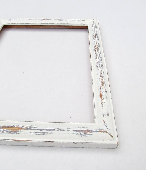 Distressed white frame 8x10 handpainted upcycled wood