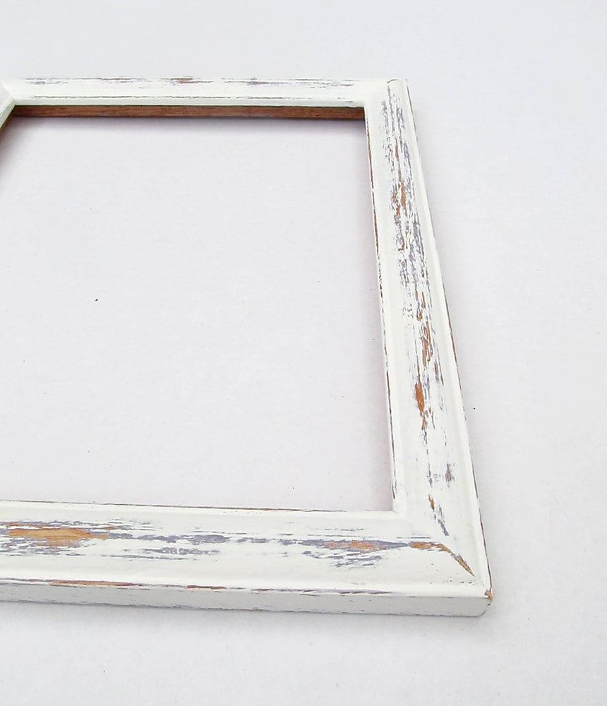 Distressed white frame 8x10 handpainted upcycled wood
