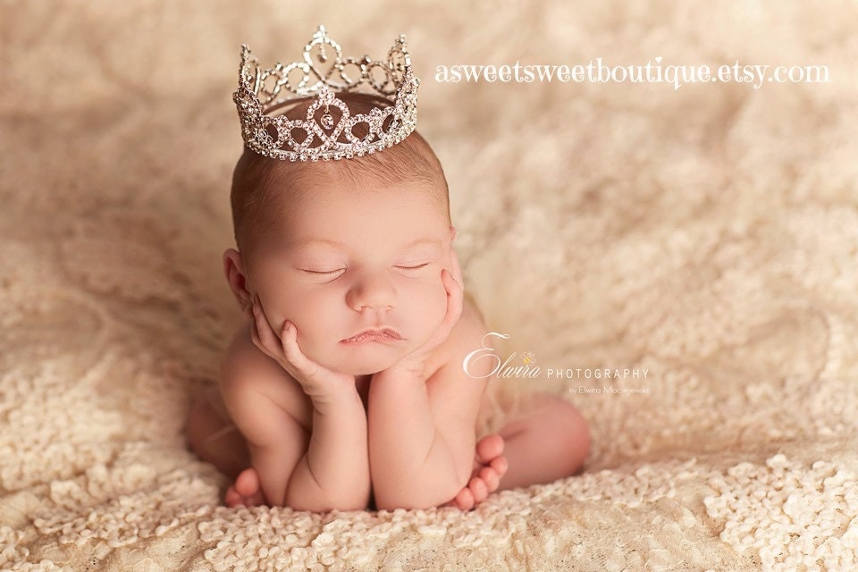 Baby Girl Crown Newborn Rhinestone Crown Princess Crown