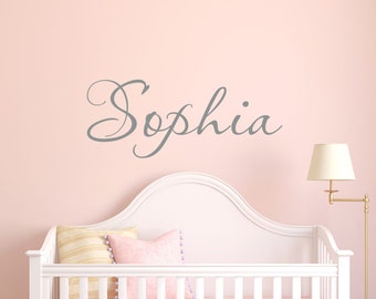 Girls Name Decal // Monogram Wall Decal // Personalized Name Sticker // Nursery Stickers by Lucylews