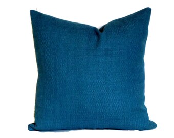 P Kaufmann Basket Weave Decorative Pillow Cover 18x18 20x20 22x22 or Lumbar Pillow Accent Pillow Throw Pillow Blue