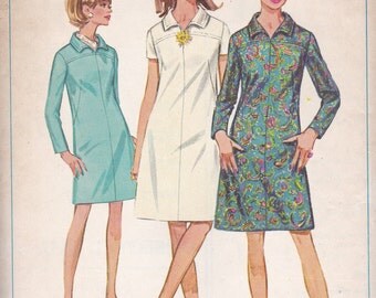 1960s A-line Mini Dress Pattern Simplicity 7289 Size 14