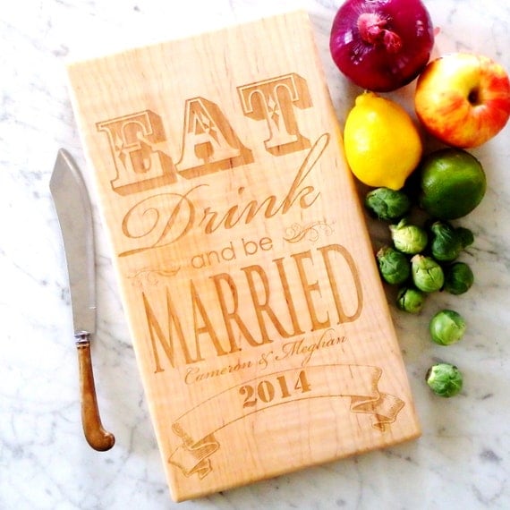 personalized wedding cutting board