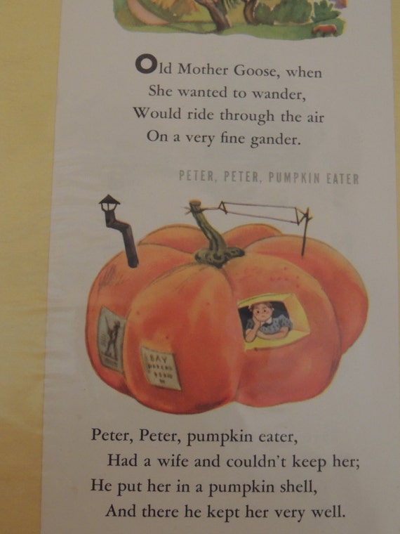 Old Mother Goose Peter Pumpkin Eater Nursery by TinkersEphemera