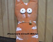 Primitive Orange Tabby Cat with Vintage Button Eyes