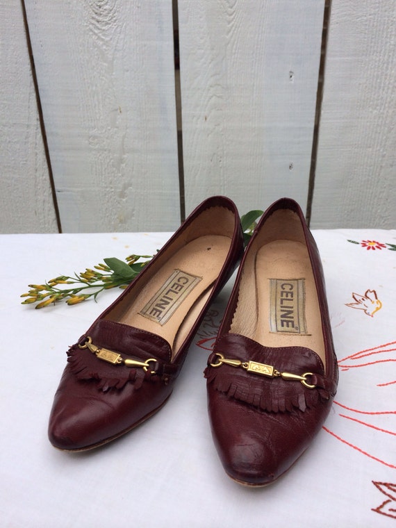 Vintage Celine Kitten Heel Designer Shoes by IhanaStyle on Etsy