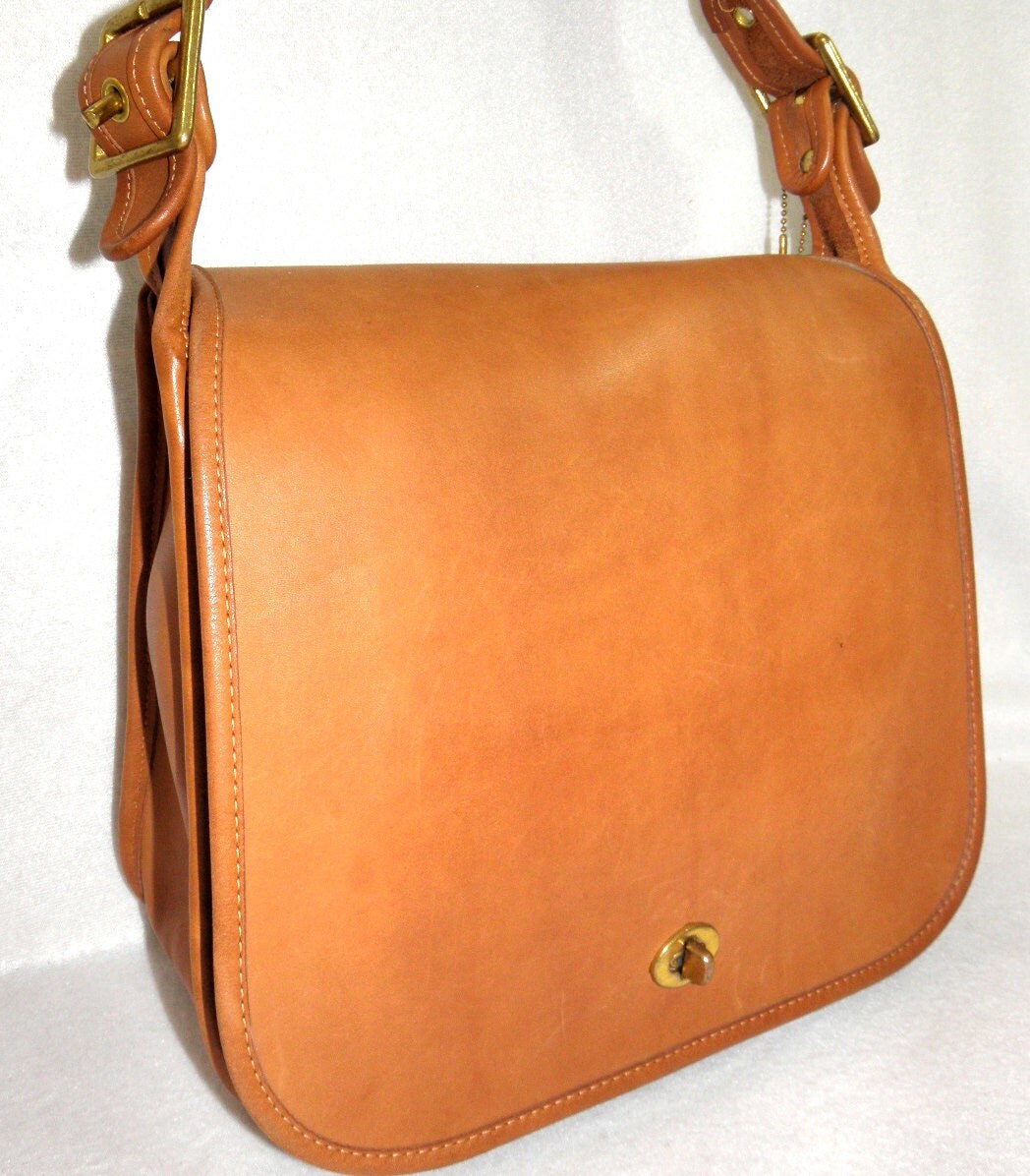 LARGE British Tan Leather Saddle Bag Vintage by newprairiestore