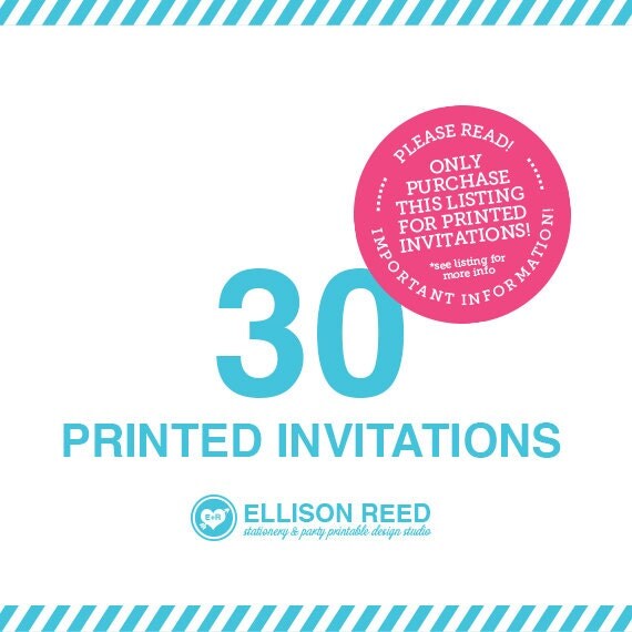 30 professional printed invitation or photo cards with white envelops by Ellison Reed Il_570xn