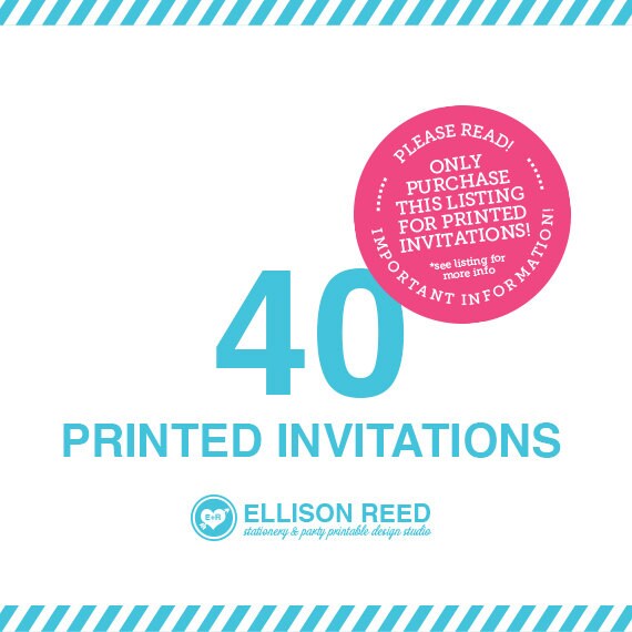 40 professional printed invitation or photo cards with white envelops by Ellison Reed Il_570xn