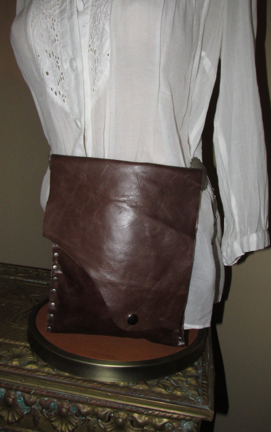 woven leather belt bag