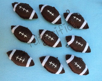 1 Dozen Handmade Felt Mini Football Ornaments