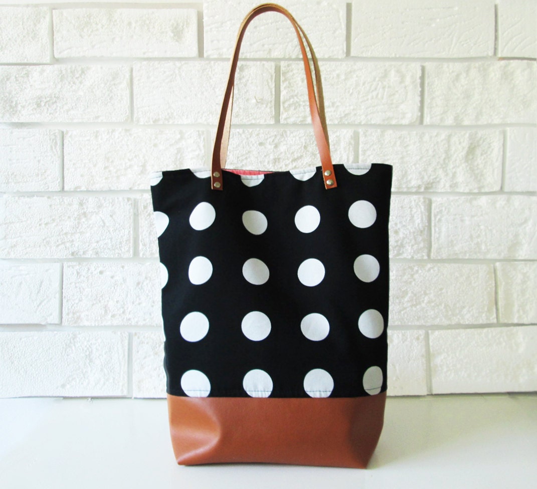 polka dot tote bag