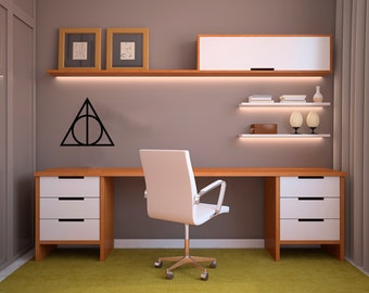 Deathly Hallows Symbol - Harry Potter Wall Decal Custom Vinyl Art Stickers for Homes, Classrooms, Cars, Kids Rooms, Libraries, Offices