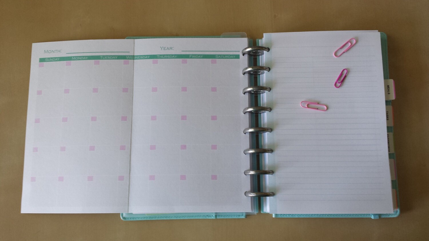 Monthly Fold Out Calendar for Discbound Undated Junior