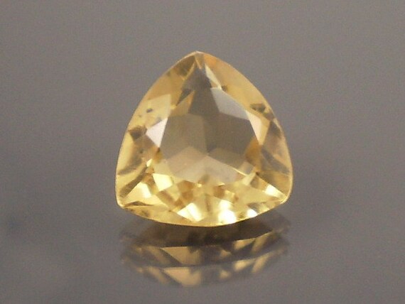 Citrine: 4.86ct Yellow Orange Triangle Shape Gemstone Natural