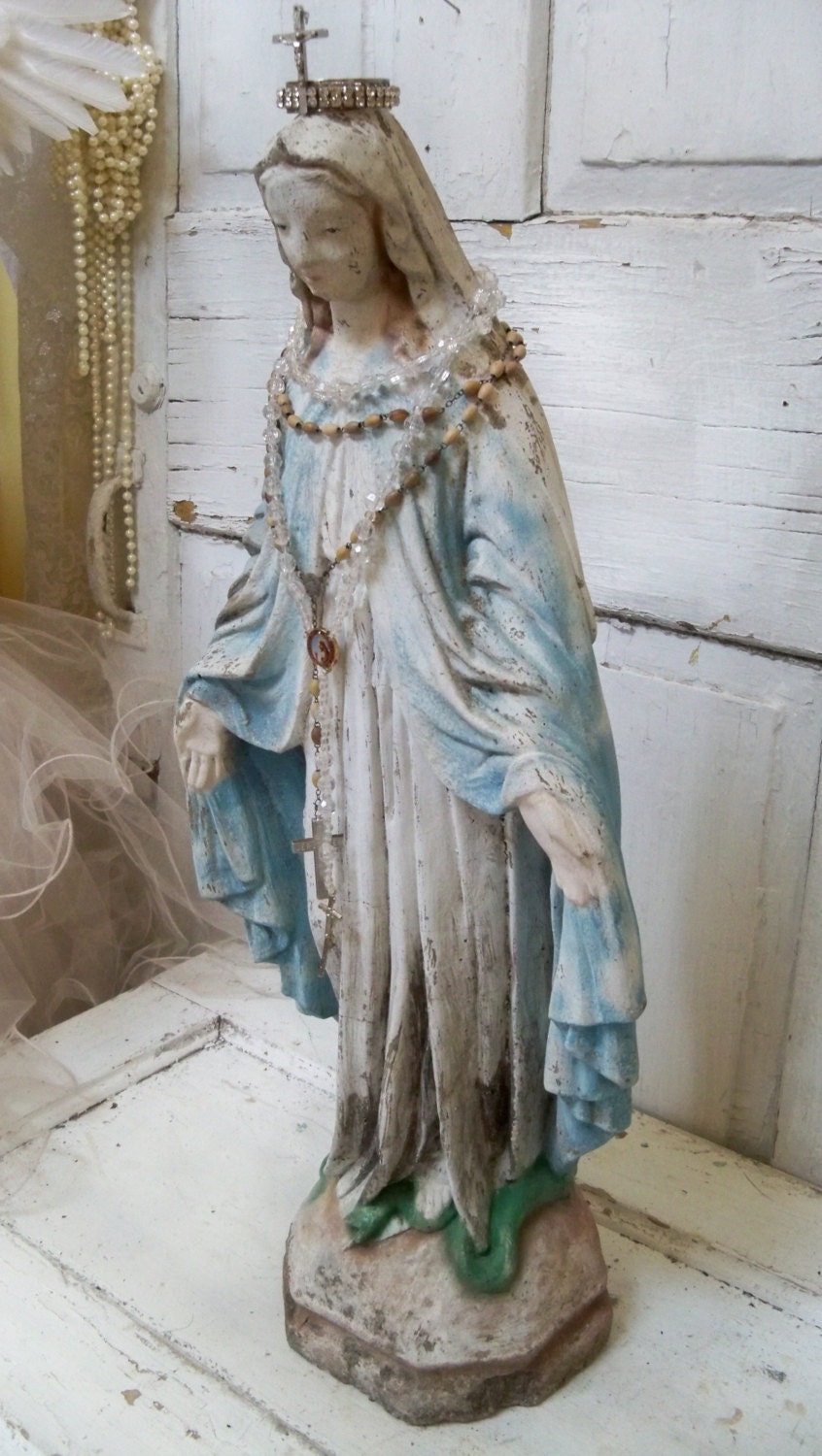 granite color high density resin virgin mary statue