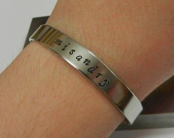 Misandry Hand Stamped Bracelet - Feminism jewelry smash the patriarchy bracelet feminist killjoy feminist jewelry ironic jewelry yes all men
