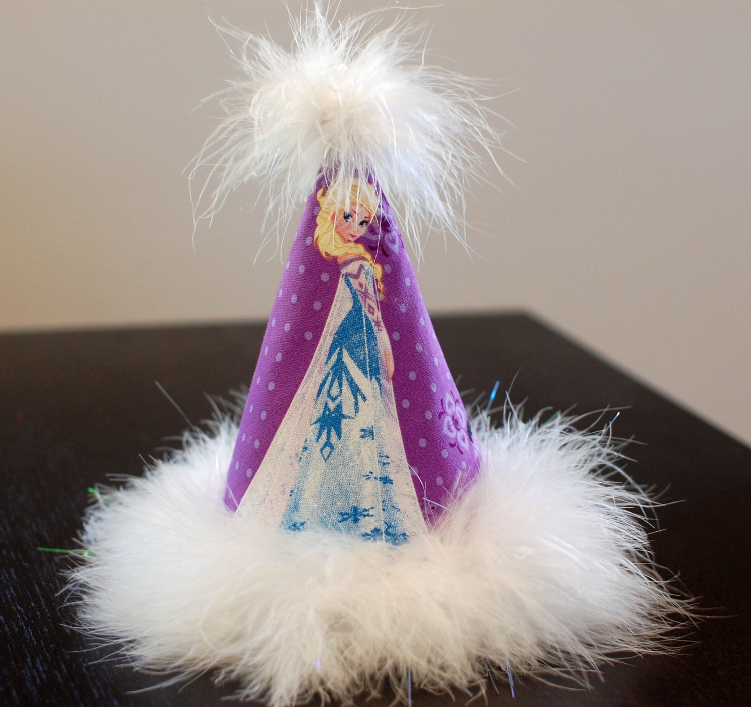 Disney FROZEN Elsa Fabric Sewn Birthday Party Hat by PinkieForPink