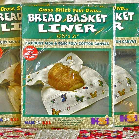 Bread Cloth Cross Stitch Basket Liner HSI 16 x 21