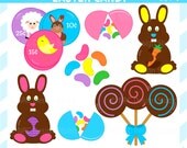 CIJ SALE - Easter Clip Art - Easter Candy Clip Art - Digital Easter Candy Clipart - Chocolate, Lollipops, Jellybeans, Bunny Rabbit Il_170x135