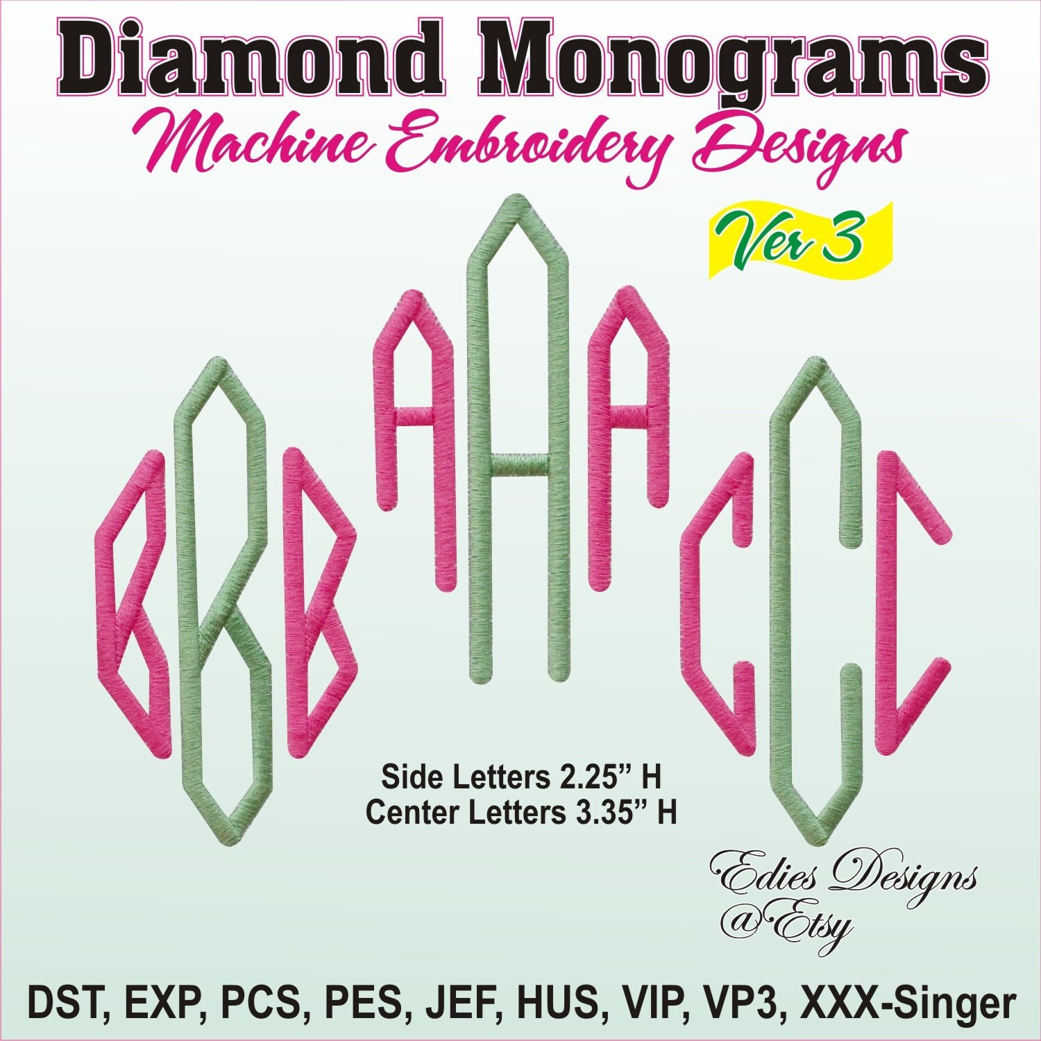 Diamond Monograms Machine Embroidery Designs Monogram - vrogue.co