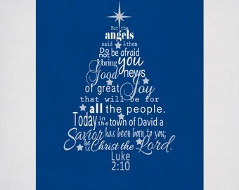 Christmas Tree Printable Scripture Art with Luke 2 Bible verse