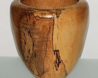 Spalted maple hollow turned vase