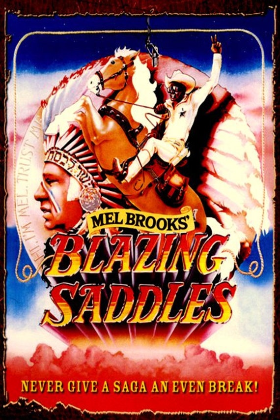 Blazing Saddles Mel Brooks Movie Poster Print. by BloominLuvly