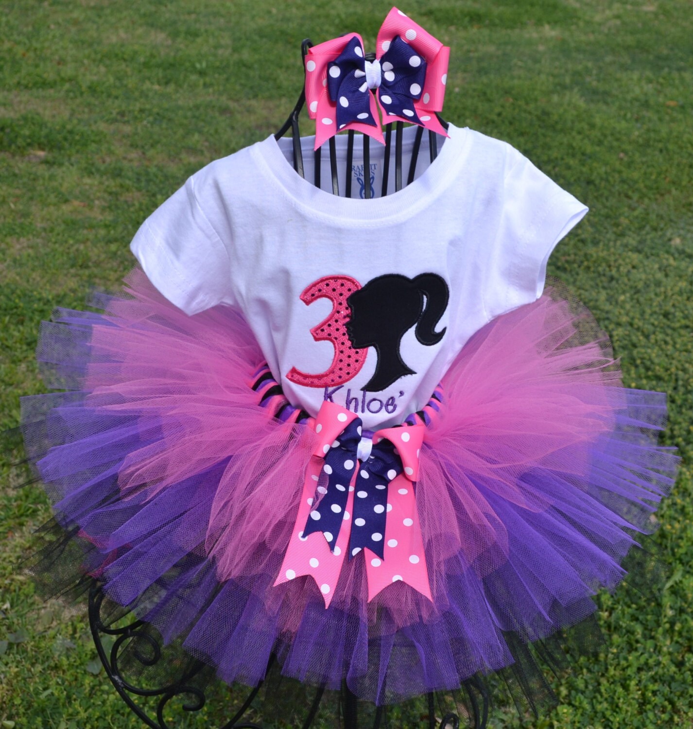 Barbie Girl Tutu Set. Personalization is included. Custom