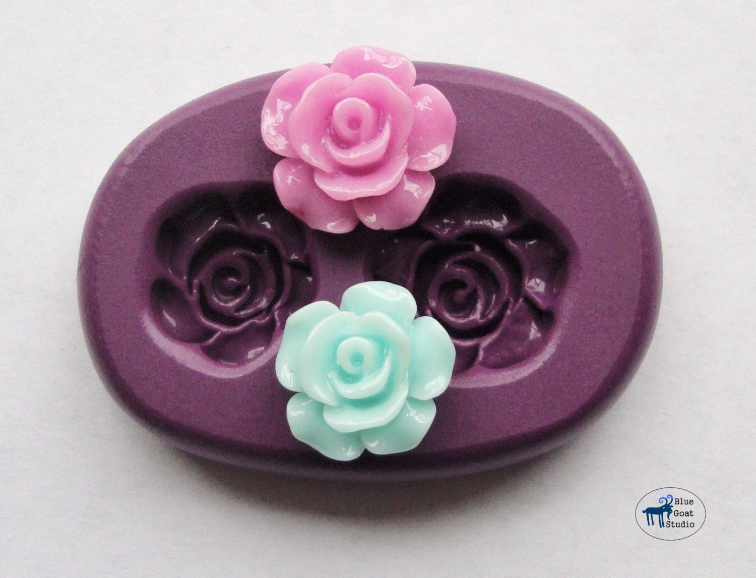 Tea Rose Pair Mold/Mould Mini Flower Mold Silicone Molds